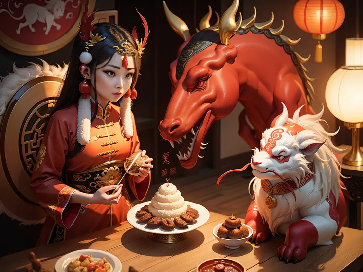 Chinese mythical creatures，gourmand