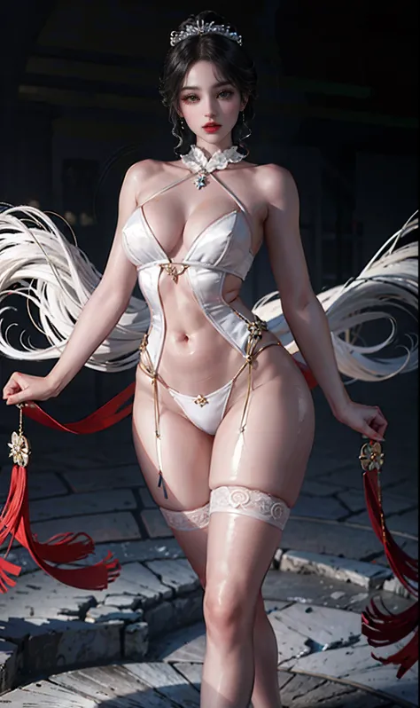 Royal sister，Detailed eyes，详细的脸，mature face，Ripe body，Tall body，Seductive body，Long legs，8k，k hd，fleshy feeling，Translucent lace，White plump delicate body，Beautiful face，Cherry small mouth，Beautiful and delicious（3D  royal sister），a plump buttocks， jade fo...