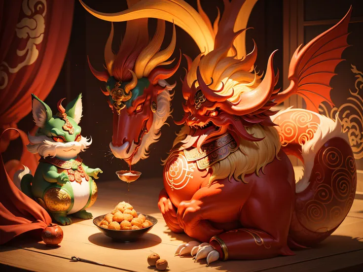 Chinese mythical creatures，gourmand