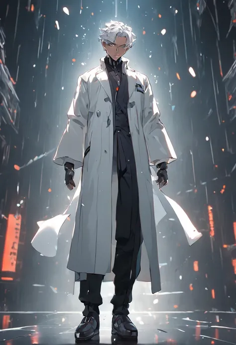 Alafed man in white coat and black shoes poses for photo, 3 d render character art 8 k, cinematic outfit photo, lunar themed attire, dystopian scifi outfit, Full characters from the movie, 8 k character details, very detailed character, elegant cinematic p...