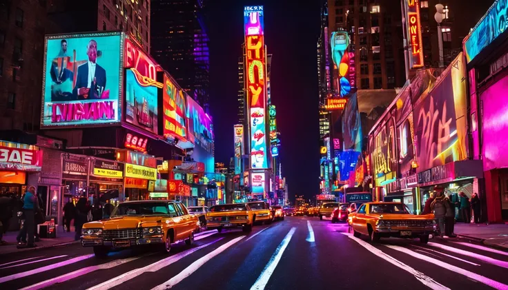 Neon lights New York city