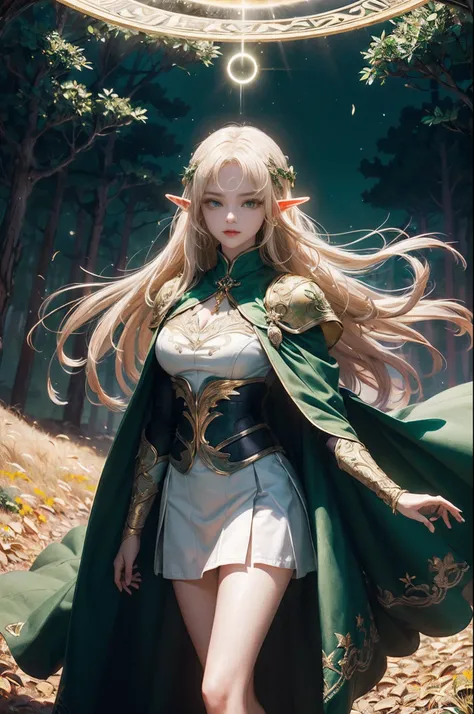 ​masterpiece, top-quality, top-quality, 超A high resolution, 8K HDR, 8k wallpaper, huge filesize, intricate detailes, foco nítido, realisitic, delicate, astonishing, CG, finely detail, beautiful detail, colourfull, Fantasia、(((1 Elf Woman)))、30-years old、(D...