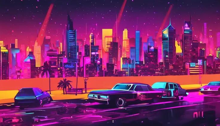 Neon City，Glow at night