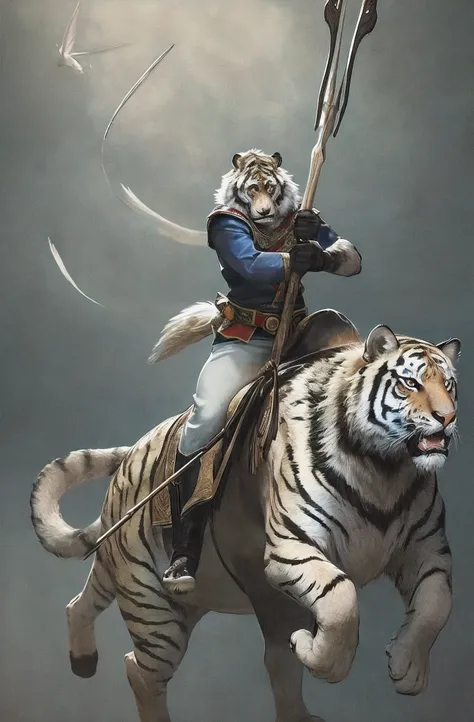 Ma Super is a young general, Beautiful face like jade, starry eyes, I am an ape-handed tiger, Wolf-backed fat belly, Holding a long spear and riding my beautiful horse