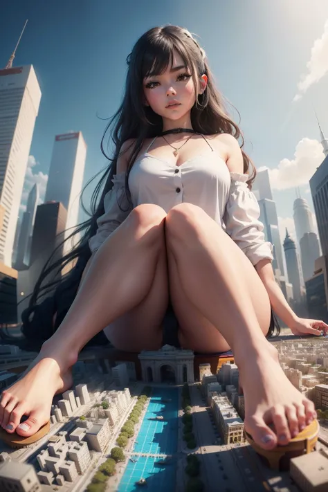 Giantess Mini City barefoot