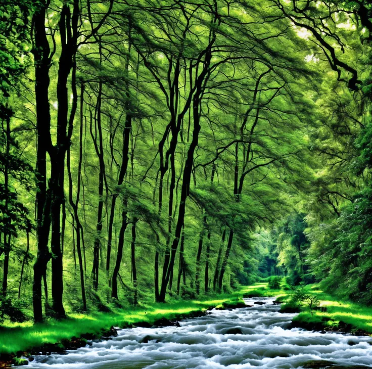 vegetation and river