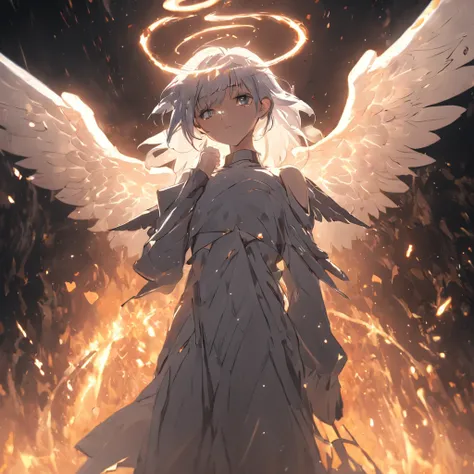 Angels and demons are just in one idea，A heavenly thought，One thought of hell，Heaven and hell are fleeting。Cinematic image effects，An angel and a demon，Cinematic image effects，depth of fields，high light，Real light，Ray traching，oc rendered，Hyper-realistic，b...