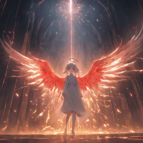 Angels and demons are just in one idea，A heavenly thought，One thought of hell，Heaven and hell are fleeting。Cinematic image effects，An angel and a demon，Cinematic image effects，depth of fields，high light，Real light，Ray traching，oc rendered，Hyper-realistic，b...