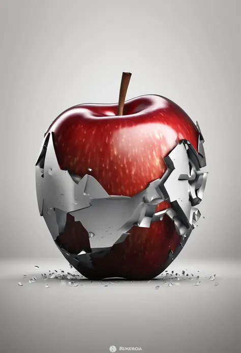 Certo! Heres an example of a prompt to create an image of a bitten apple in a super realistic 3D black style, como o logotipo da Apple: "Youre a talented graphic designer who specializes in amazing three-dimensional effects. Your task is to create an image...