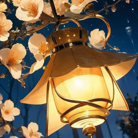 A close-up of a very beautiful hand holding a Kong Ming lantern，under the starry night sky