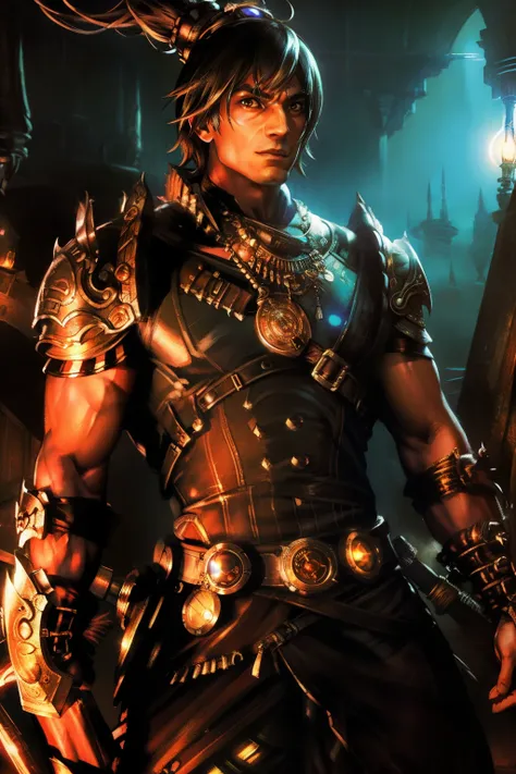 rocky steampunk, cinematic lighting, highly detailed, detailed armor, full bodyesbian,