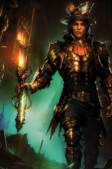 rocky steampunk, cinematic lighting, highly detailed, detailed armor, full bodyesbian,