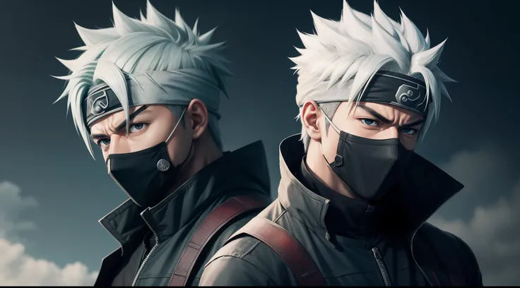 Hot profile picture, masterpiece, extremely accurate rendering, cool beautiful Hatake Kakashi, solo, reliable young man, savior of the world, simple design, best picture, 8K, red eyes pale, the same color as the original demon ninja.