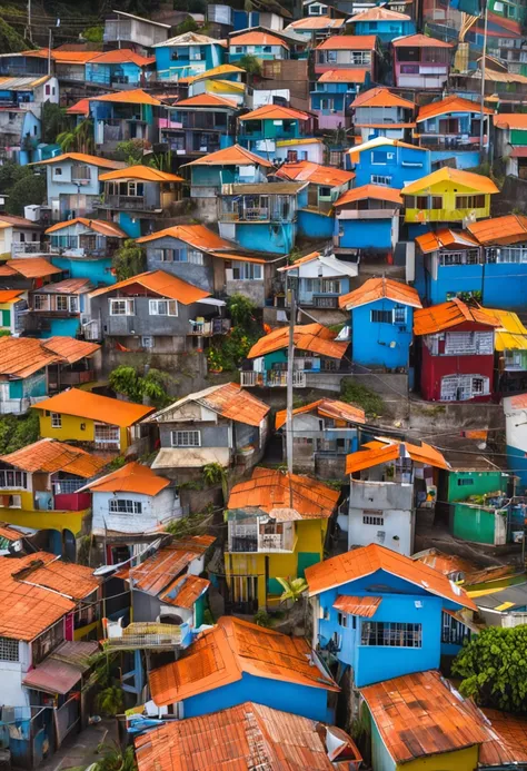 CIDADE RIO DE JANEIRO, FAVELAS,BARRCOS, FEITOS DE MADEIRA, COLORIDOS ultra HD