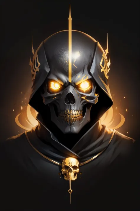 black and gold skull logo to create a well detailed style necromancer