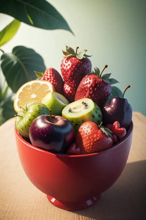 several heart-shaped fruits, realista, 4k detalhado