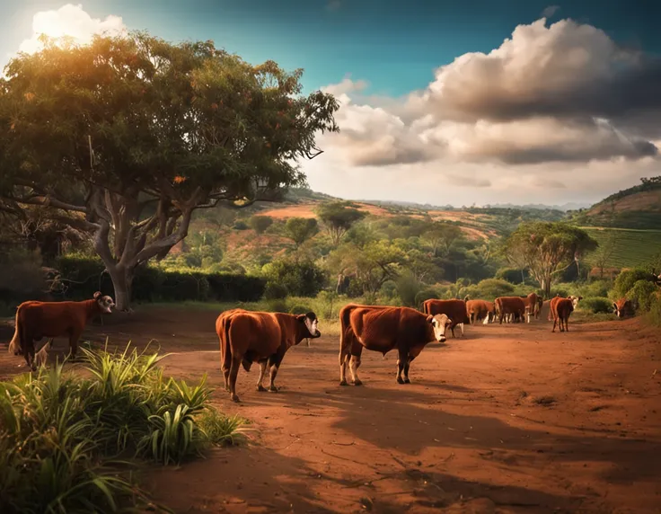 linda imagem de uma porteira de uma fazenda com natureza, beautiful view