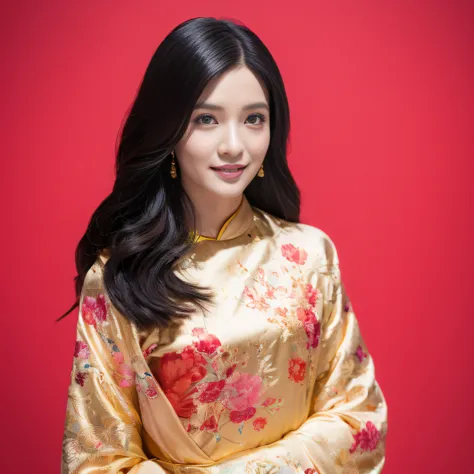 32K（tmasterpiece，k hd，hyper HD，32K）Long flowing black hair，ponds，zydink， a color，  Japanese people （Silly girl）， （Silk scarf）， Combat posture， looking at the ground， long whitr hair， Floating hair， Carp pattern headdress， Chinese long-sleeved clothing， （ab...