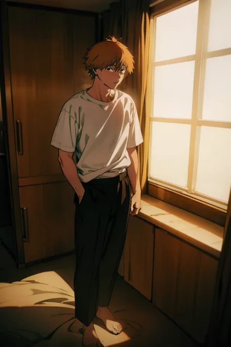 denji in his room standing