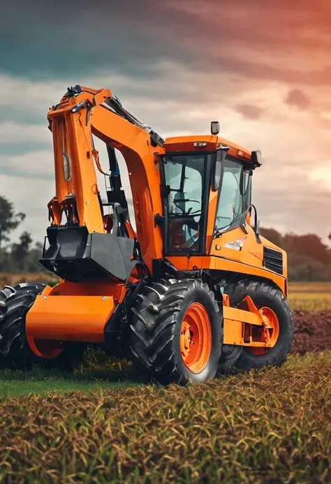 Agricultural machines, working at a field