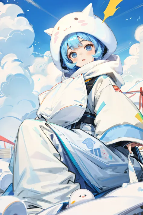 A girl who looks like a marshmallow