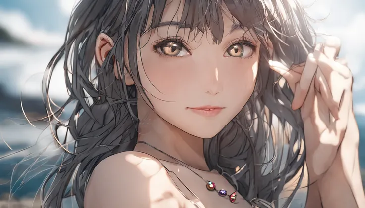 Close up portrait of bare breasted woman in bikini, Transparent bikini, Realistic Young Gravure Idol, Young Pretty Gravure Idol, Seductive Anime Girl, gorgeous bikini model, Cute Bikini, Beautiful Asian Girl, Young Gravure Idol, Young Sensual Gravure Idol,...