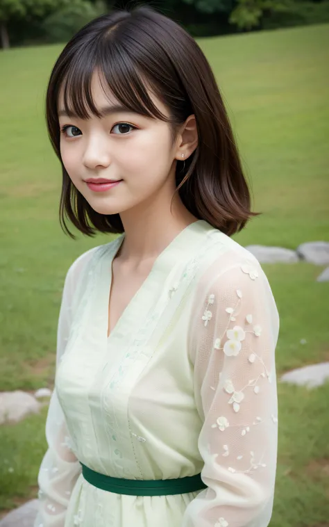 ((Best Quality, 8K, masutepiece: 1.3)), (Sharp Focus: 1.2), 1 girl, Face shot, close-up, Neat and clean beauty, 20 years old, Japanese, Looking away, Classy and elegant, Slightly open mouth, Cute, Shy, A pretty girl with perfect figure, ((Medium hair swayi...