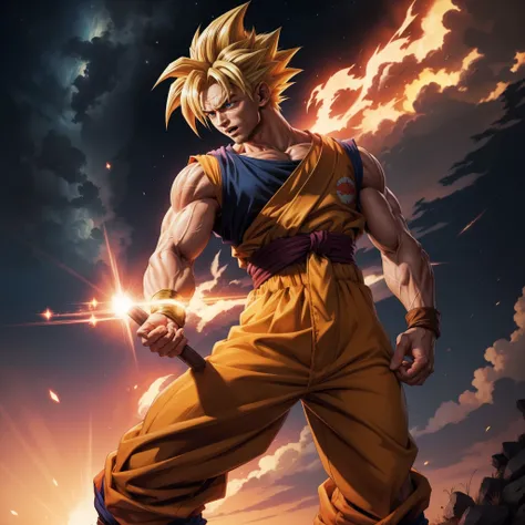 goku super sayajin 4, masculino, starly sky, planeta namekusei.