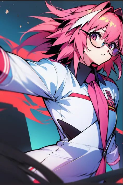 o destino de astolfo,1girl , uniforme de futebol, racing glasses