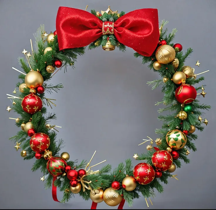 Close-up of a wreath with pine cones and ornaments, festivity, Christmas, hight decorated, Merry, ornamental halo, ornament crown, Holiday, intricate ornament halo, festivity, cheerfulness!!!, 2 0 1 5, 2015, hyper realisitc, 2 0 1 8, 2018, Round, Grand!, c...