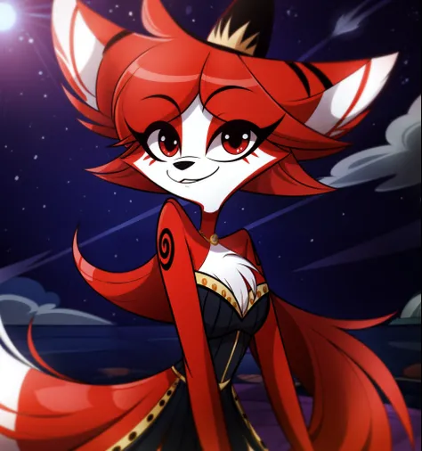 (Vivziepop style), anthro, canid, female, mammal, solo, (by vivzmind)