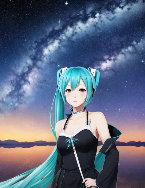 Big breasts Hatsune Miku，Luo Tianyi，Endless vast starry sky