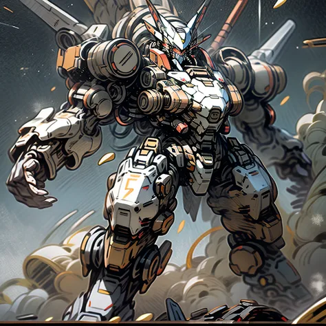 "an awe-inspiring mecha exuding invincibility and grandeur."