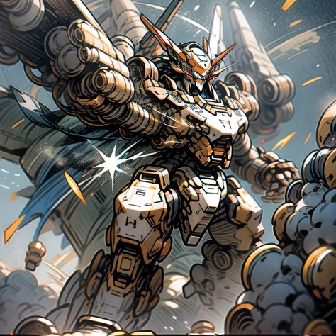 "an awe-inspiring mecha exuding invincibility and grandeur."