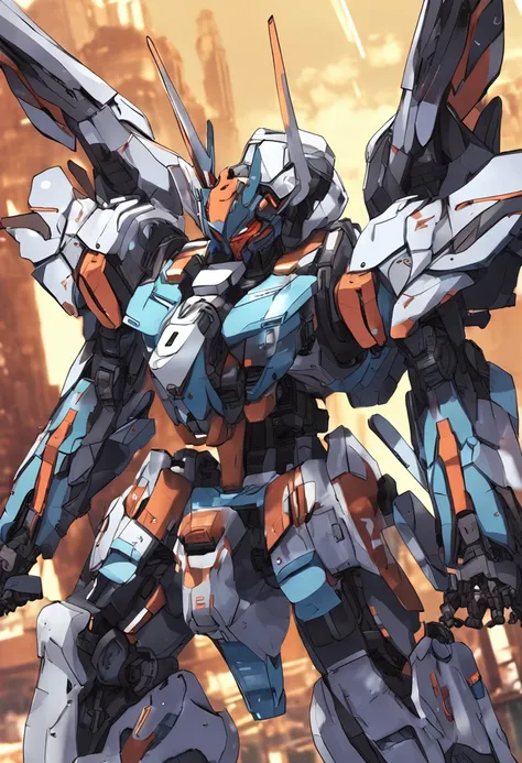 Anime male mecha wings