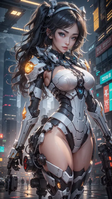 （（best qualtiy））， （（tmasterpiece））， （The is very detailed： 1.3）， 。.3D， Ikaru Valkyrie mech， Beautiful cyberpunk woman using crown， Sci-fi technology， hdr（HighDynamicRange）， Ray traching， NVIDIA RTX， Hyper-Resolution， Unreal 5， sub surface scattering， PBR T...