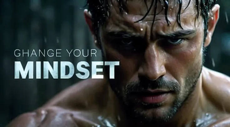 a close up of a man with a wet face and a hand on his chest, shot from movie, ad image, grit, tense look, sun set, edge, ominous and intense, antagonist, motivational, uploaded, live action film, full scene shot, subtitles, intense scene, abduzeedo, sweati...