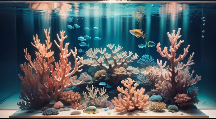 "High quality, masterpiece, underwater, coral reef, fish."