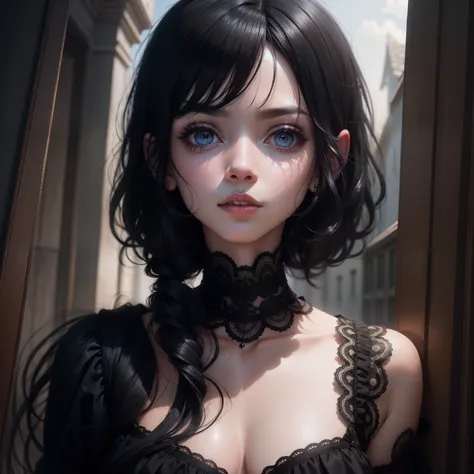 black hair, Surrealism, romanticism lain, 8k, super detail