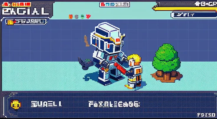 pixel game，character  design，super mecha，All kinds of artillery， Pixel art #pixelart