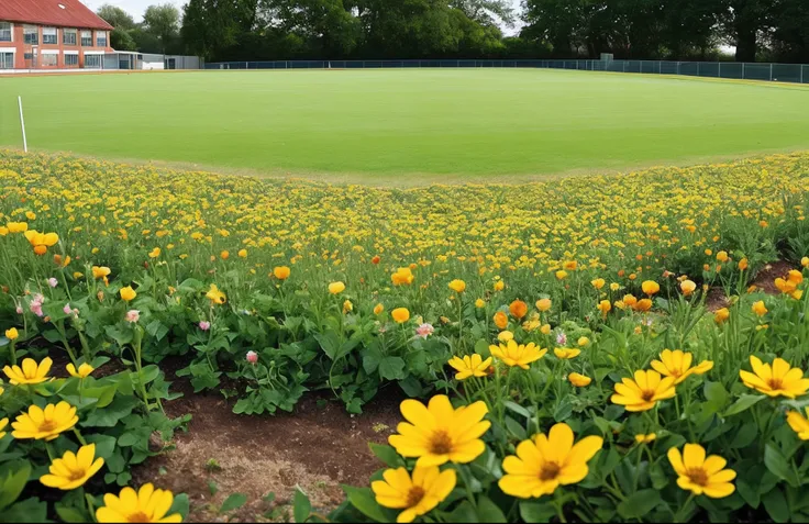 school ground，School flowers，Pure，A tranquil