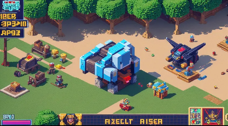 pixel game，character  design，super mecha，All kinds of artillery， Pixel art #pixelart