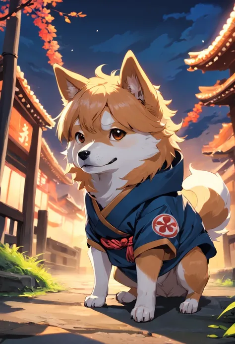 １Dog of the Dog、A dog is wearing ninja clothes、Dogs only、japanesedog、shibainu、Tiere、brushwood dog、no human、Dog hands、a Dog、dog、kawaii、Anime style