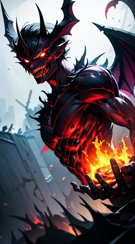 (extremely detailed CG unity 16k wallpaper:1.1), (Denoising strength: 1.45), (tmasterpiece:1.37), game style, Groots masterpiece as a hellish demon; Background: molten lava, volcanoes, hell; The devils weapon in hand; Devils attire; Scary appearance; Ultra...