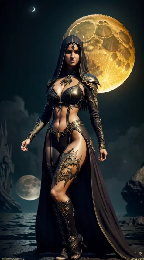 3D style, (the huge moon:1.5), (extremely detailed CG unity 16k wallpaper:1.1), (Denoising strength: 1.45), (tmasterpiece:1.37), game style, Tatti 23 is a dark elf woman out of the water, rain, Dark light, Nice legs, nice perfect face with soft skinice per...