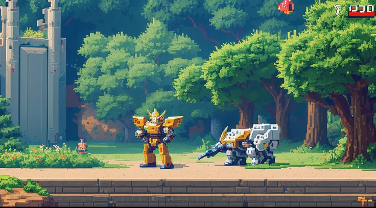 pixel game，character  design，super mecha，All kinds of artillery， Pixel art #pixelart