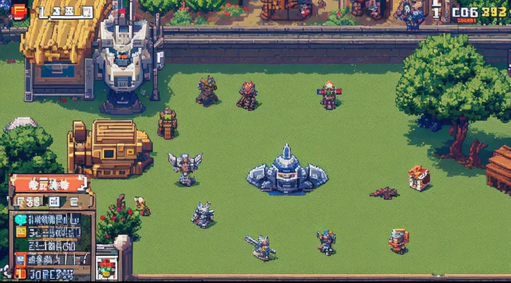 pixel game，character  design，super mecha，All kinds of artillery， Pixel art #pixelart