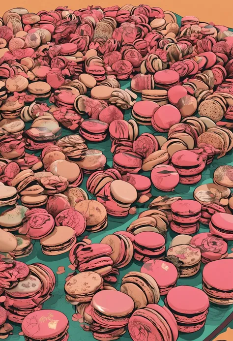 macarons，Dragons surround the buttons，China-style，Classical grain