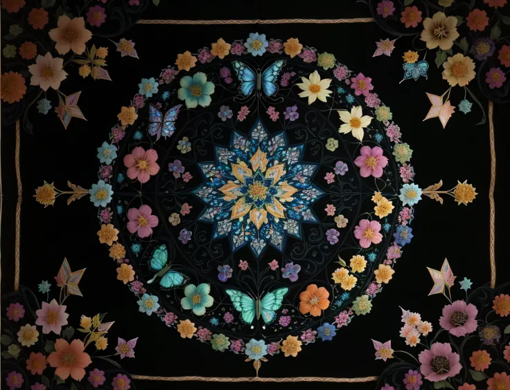 Close-up of quilt with butterflies and flowers, author：Morgan Russell, ✨🕌🌙, author：Laura Wheeler Wallin, author：Jesse Alexandra , Wearing psychedelic witchcraft, author：Li Tingting, Mystical aesthetic alchemy, author：Carey Morris, author：Judith Brown, intr...