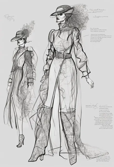 Conceptual design draft，Fashion week costume design drawing